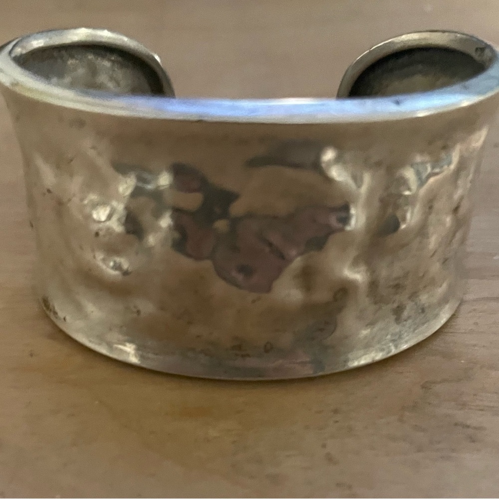 Sterling Silver Hammered Cuff Bracelet - Picture 9 of 9